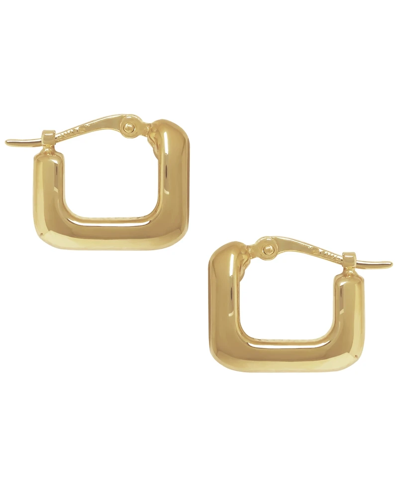 Macy's Sculptured Square Mini Hoop Earrings in 14k Yellow Gold