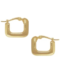 Macy's Sculptured Square Mini Hoop Earrings in 14k Yellow Gold