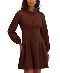 kensie Women's Long-Sleeve Dress