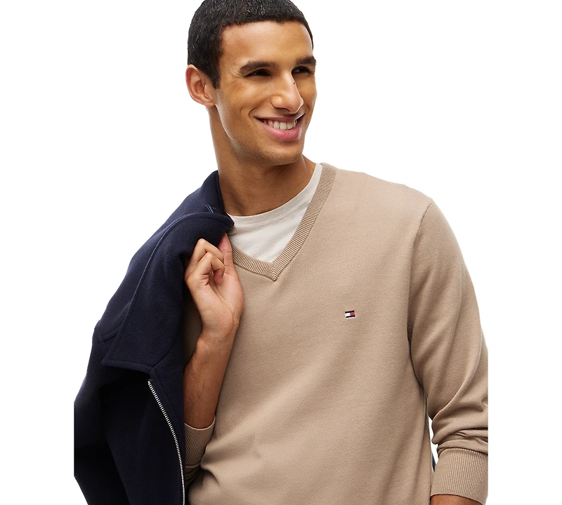 Tommy Hilfiger Men's Essential Cotton V-Neck Sweater