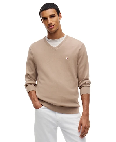 Tommy Hilfiger Men's Essential Cotton V-Neck Sweater