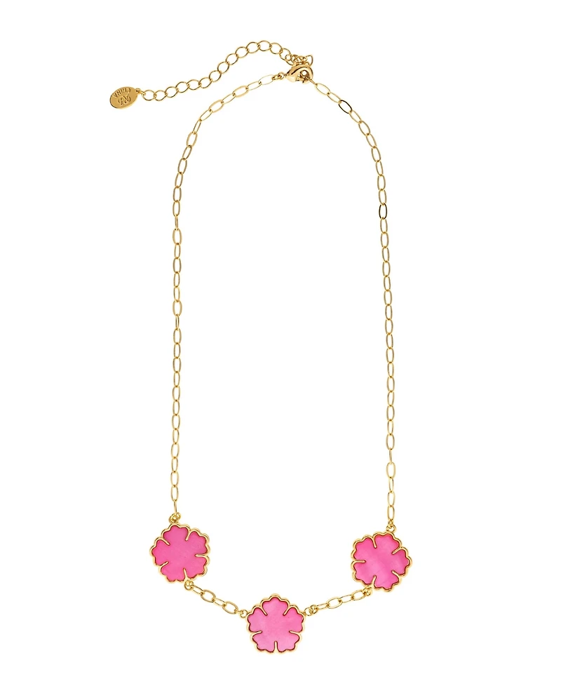 Rivka Friedman 18K Gold Plated Flower Station Necklace