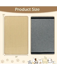 Sugift 2 Piece Cat Scratcher Mat Set Natural Sisal Pads