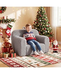 Sugift Portable Kids Toddler Sofa with Anti-Slip Base Teddy Fleece