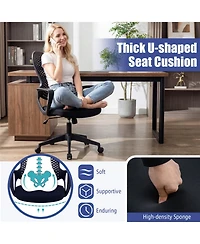 Sugift Ergonomic Office Chair Height Adjustable Computer Desk Chair with Breathable Butterfly Back
