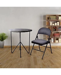 Sugift 4-Piece Fabric Upholstered Padded Seat Folding Chairs