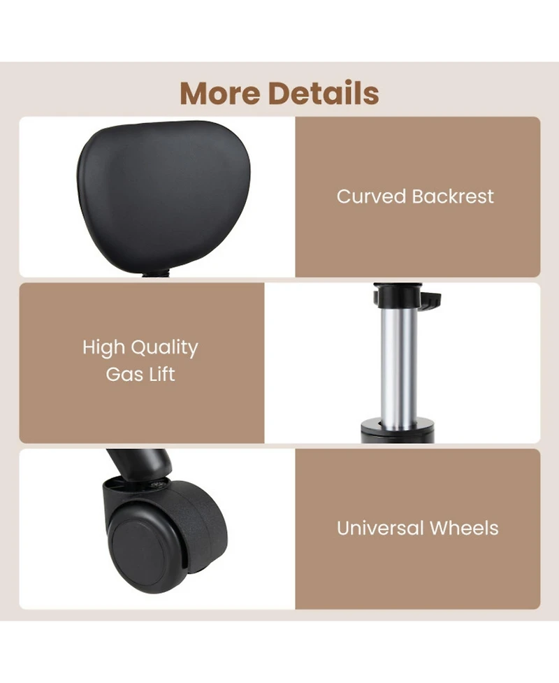 Sugift Ergonomic Cross Legged Office Chair with Height-Adjustable Seat and 360degree(s) Rotatable Footrest