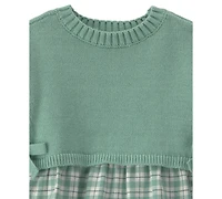 Carter's Baby Girls' Checkered Flannel Long-Sleeve Dress and Vest with Matching Bloomers