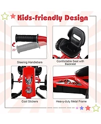 Sugift Kids 4-Wheel Go Kart with Adjustable Seat and Steering Handlebars, Supports up to 66 lbs, Ages 3+