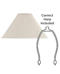 Springcrest 6" Top x 19" Bottom x 10" High x 10" Slant Lamp Shade Replacement Tapered Boucle Woven Fabric Spider Harp Finial