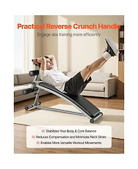 Hongge Curved Decline Sit Up Ab Bench with Reverse Crunch Handle