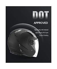 Hongge Dot Approved 3/4 Open Face Motorcycle Helmet with Clear Visor