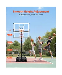 Hongge Portable Basketball Hoop System with 54 in Pc Backboard