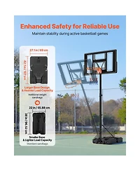 Hongge Height Adjustable Basketball Hoop System with 44 in Backboard