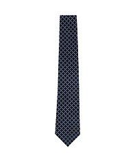 Trafalgar Men's Rowan Geometric Pattern Silk Necktie and Pocket Square Bundle