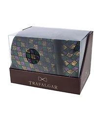 Trafalgar Men's Carnival Diamond Necktie and Pocket Square Bundle