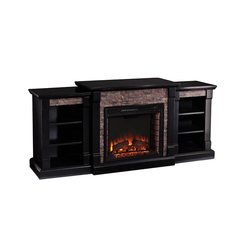 Augusta Home Gallatin Electric Fireplace with Bookcases