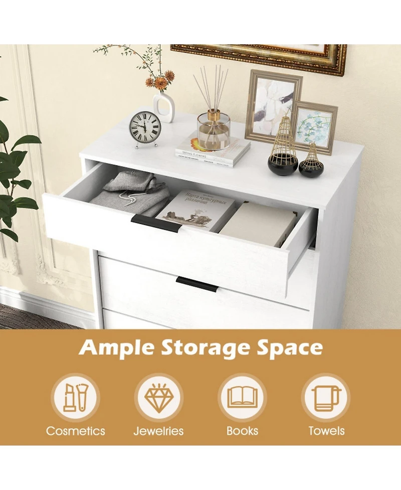 Sugift 5-Drawer Dresser with Interlock System for Bedroom Living Room