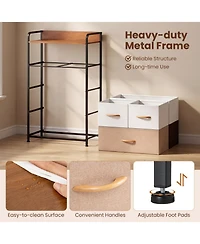 Sugift 5-Drawer Fabric Dresser with Removable Fabric Bins