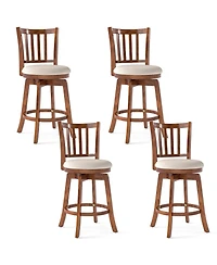 Sugift Set of 4 360degree(s) Rotating Counter Height Chairs with Backrest Upholstered Seat