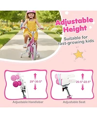 Hongge 14-Inch Kids Bike with Adjustable Handlebar, Dual Brakes & Removable Training Wheels, 110 lbs, Ages 3-5