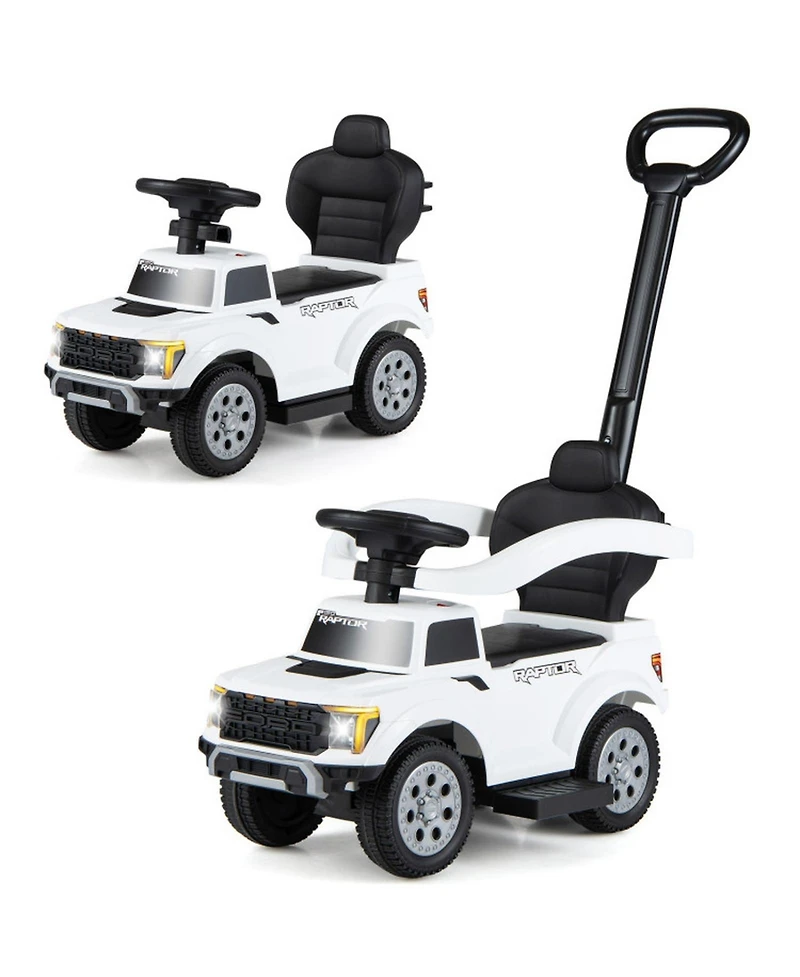 Hongge 3-in-1 Kids Ride-On Push Car with Led Lights and Under-Seat Storage, Ages 1.5-3