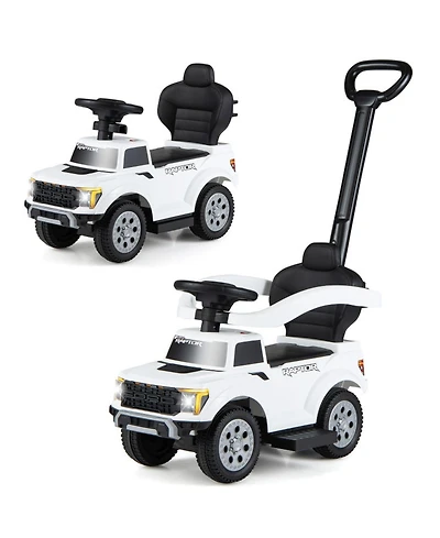 Hongge 3-in-1 Kids Ride-On Push Car with Led Lights and Under-Seat Storage, Ages 1.5-3