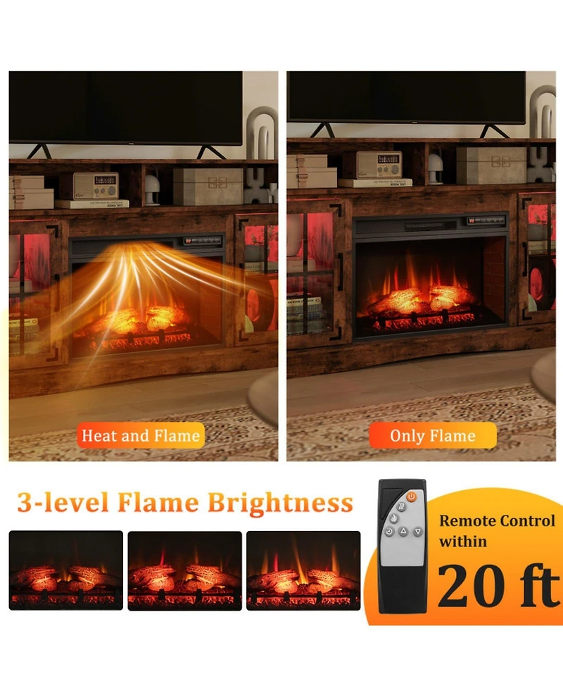 Sugift Fireplace Tv Stand with Remote Control and Thermostat for TVs Up to 50 in