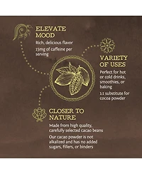 Sunwarrior Cacao Powder, Unsweetened Raw Cocoa for Baking and Smoothies, Non Gmo, 455 Gram