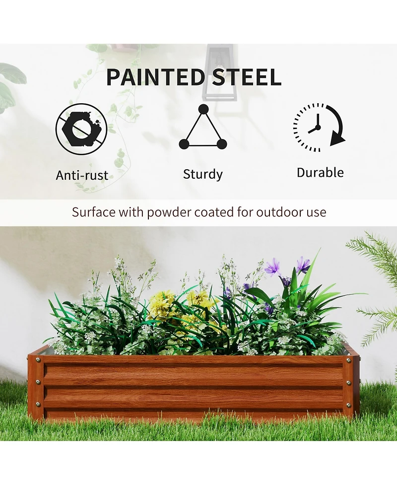 Outsunny Raised Garden Bed Vegetable Planter Flower Gardening Box Patio