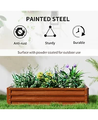 Outsunny Raised Garden Bed Vegetable Planter Flower Gardening Box Patio