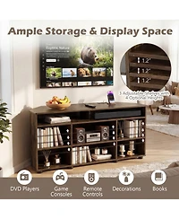 Sugift Corner Tv Stand for TVs up to 55 in with Charging Station and Space-Saving Design