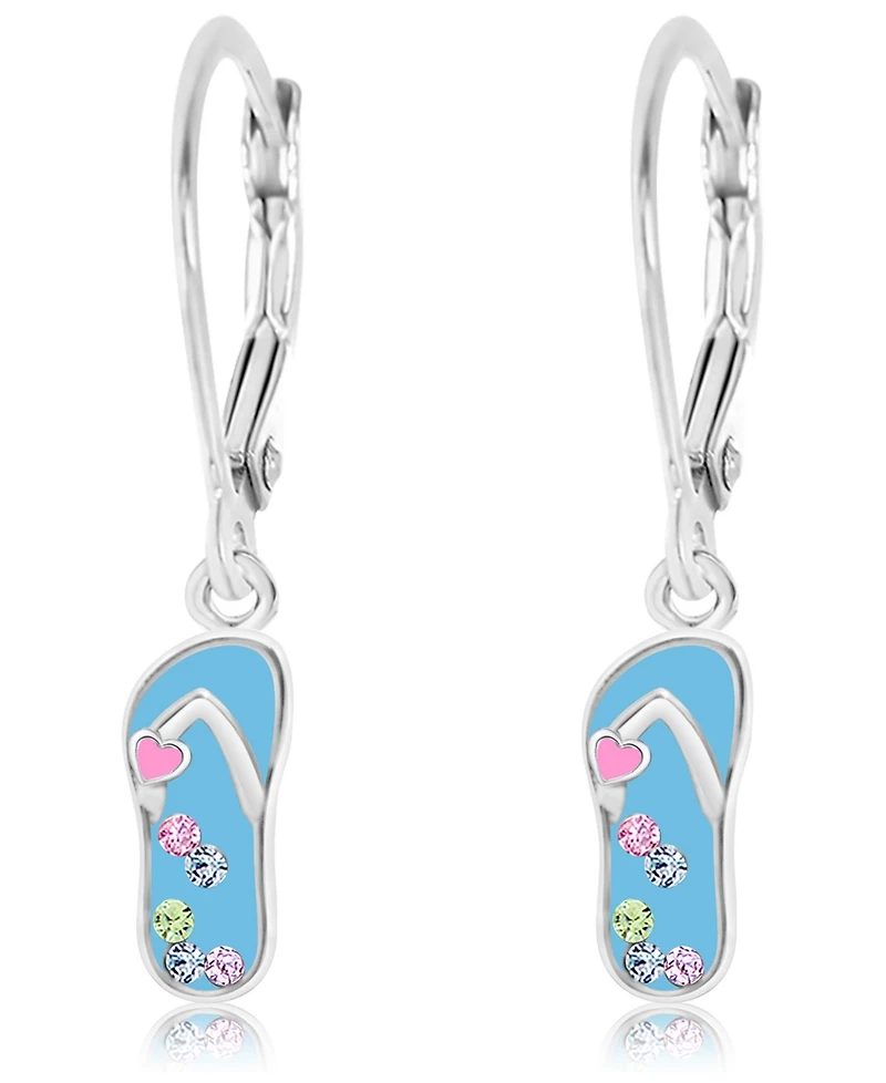 Chanteur Kids Flip-flop Hypoallergenic Earrings for Girls with Sterling Silver Leverbacks