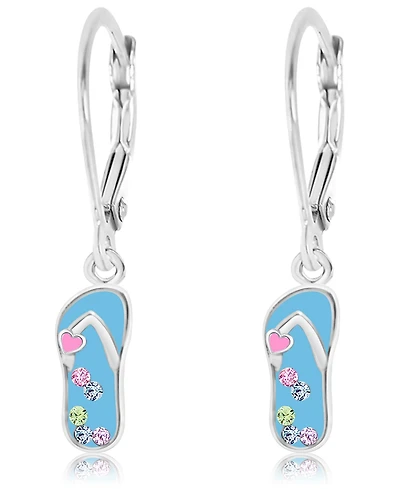 Chanteur Kids Flip-flop Hypoallergenic Earrings for Girls with Sterling Silver Leverbacks
