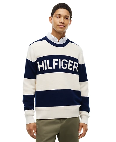 Tommy Hilfiger Men's Waffle Cotton Crewneck Sweater
