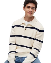 Tommy Hilfiger Men's Waffle Structure Rugby Sweater