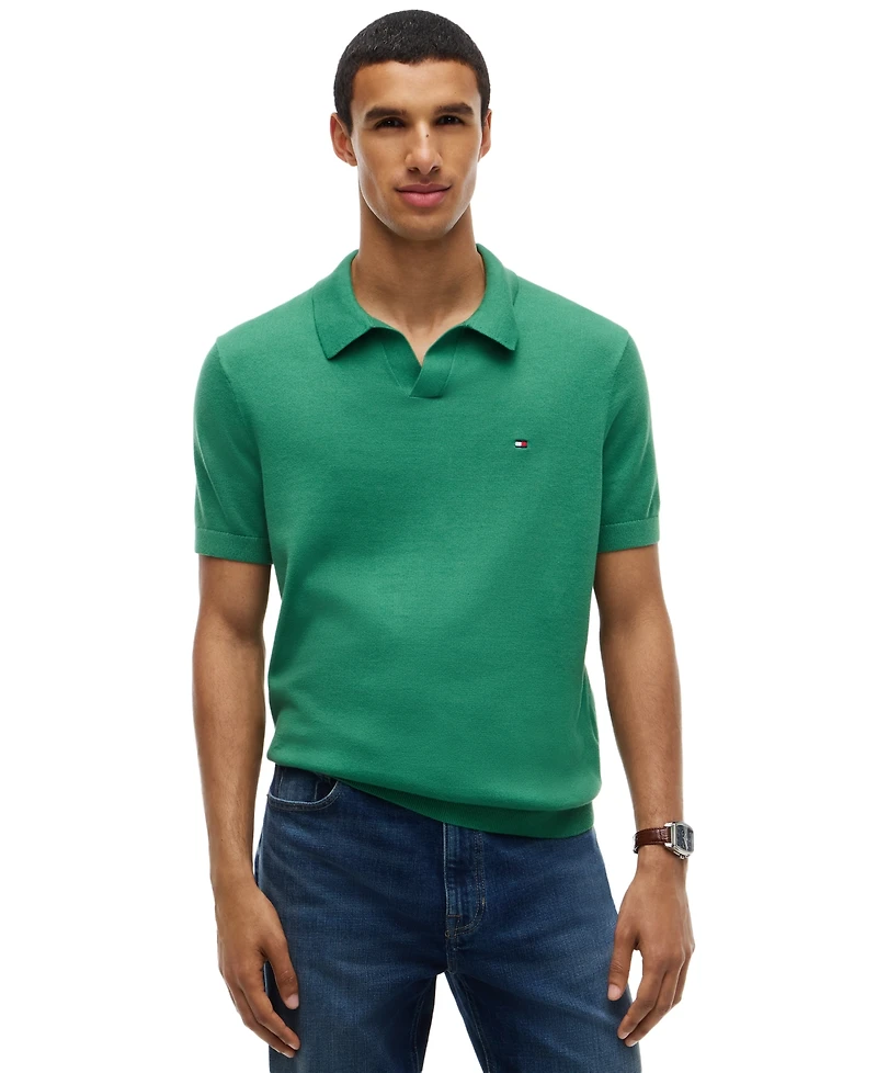 Tommy Hilfiger Men's Essential Cotton Johhny Collar Polo Shirt