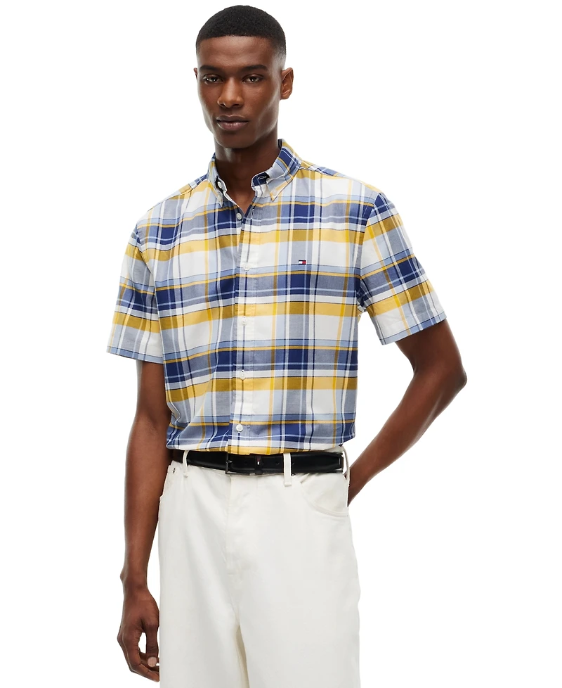 Tommy Hilfiger Men's Twill Big Check Regular-Fit Shirt