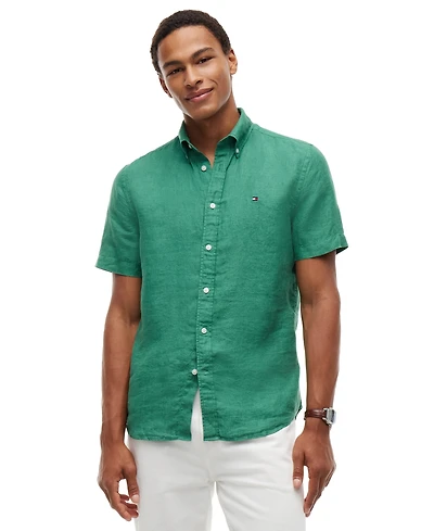 Tommy Hilfiger Men's Regular-Fit Linen Short-Sleeve Shirt