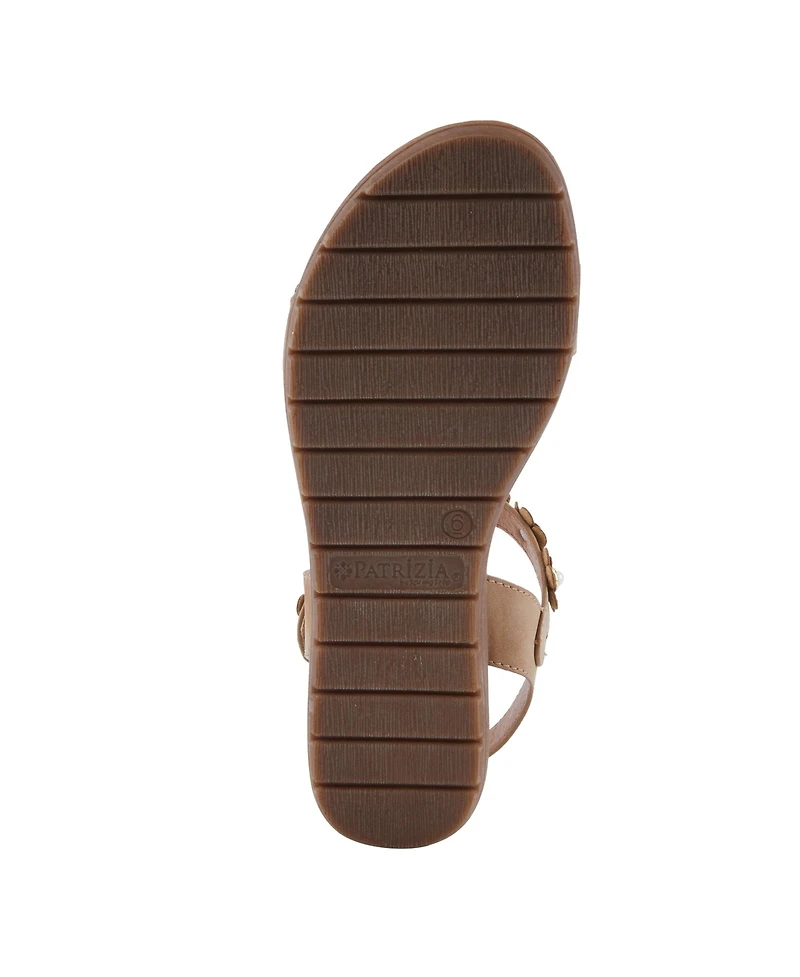 Patrizia Women's Floral Pearl Accent Comfort Sandals