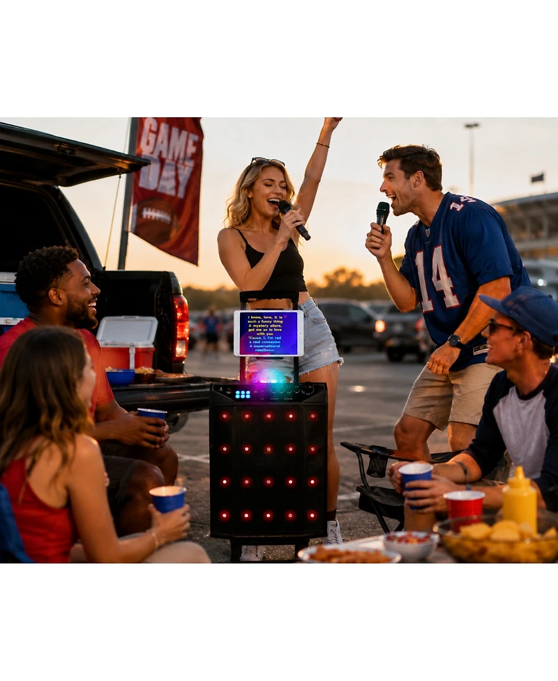 Ethos Tailgate Bluetooth Speaker with Dual Wireless Microphones – Portable Pa System
