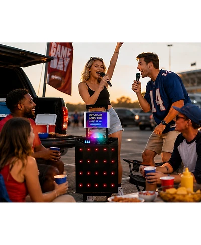 Ethos Tailgate Bluetooth Speaker with Dual Wireless Microphones – Portable Pa System