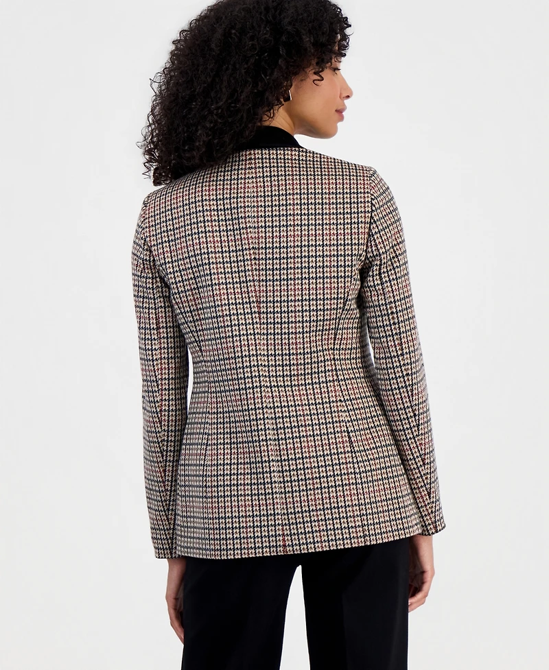 Bar Iii Women's Plaid Faux Double-Breasted Notch Collar Blazer, Macy's Exclusive