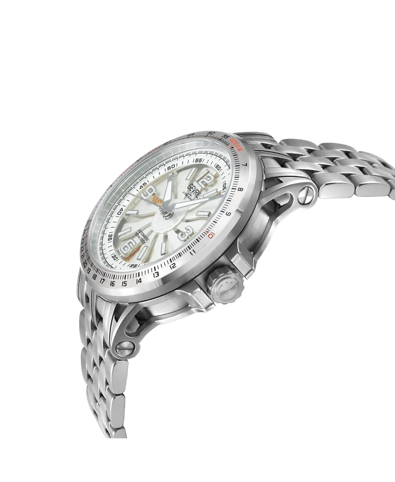 Gevril Men's Swiss Made Wind master Swiss Automatic Silver Stainless Steel Bracelet Watch