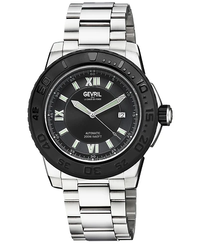 Gevril Men's Swiss Made Seacloud Swiss Automatic Silver Stainless Steel Bracelet Watch