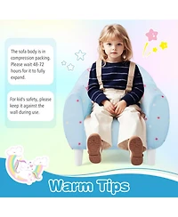 Sugift Kids Upholstered Armchair with Breathable Spandex Fabric and Wide Armrests