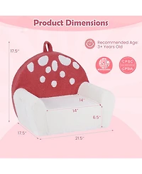 Sugift Kids Foam Couch with Soft Teddy Fleece Cover and Carry Handle