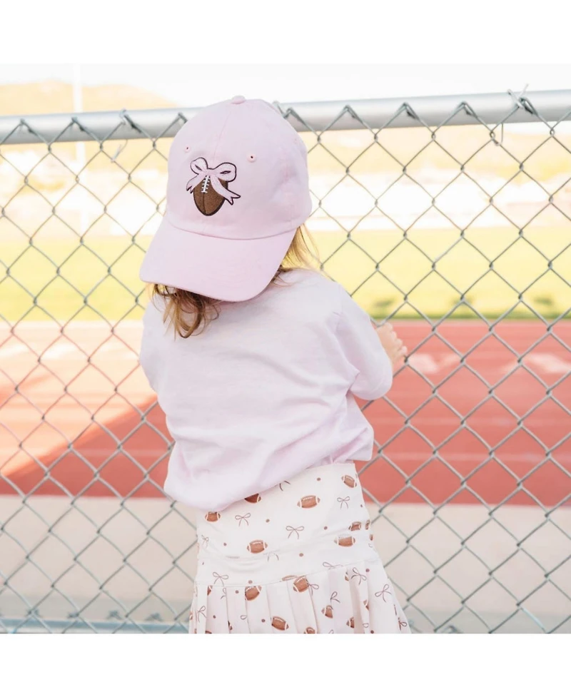Sweet Wink Girls Football Bow Patch Baseball Hat