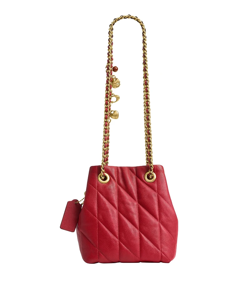 Coach Quilted Leather Jade Drawstring Mini Crossbody Handbag