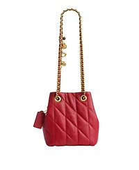 Coach Quilted Leather Jade Drawstring Mini Crossbody Handbag